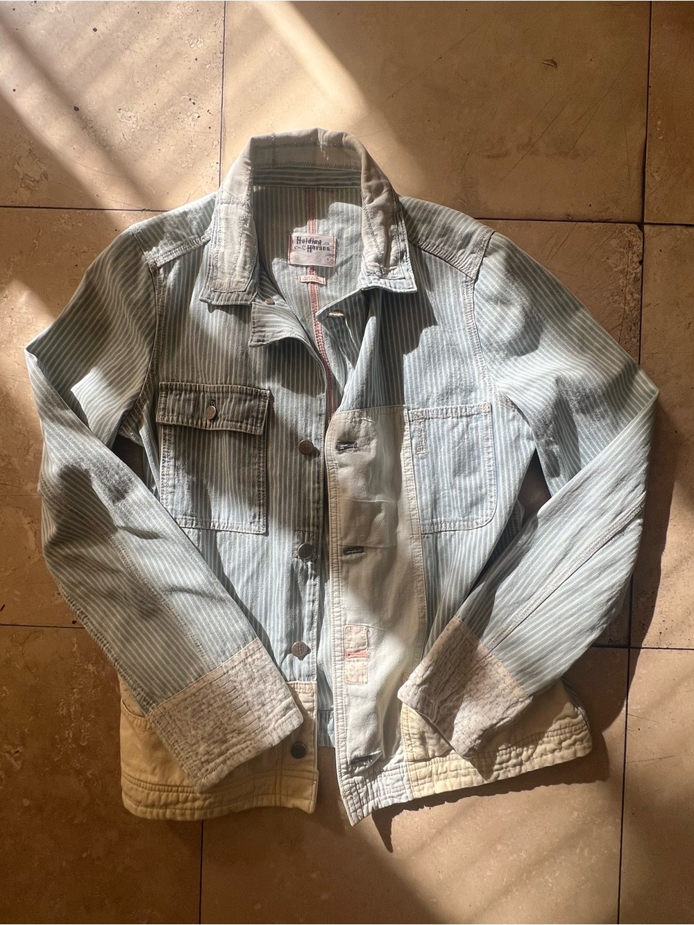 Holding Horses Striped Light Blue Workwear Jacket